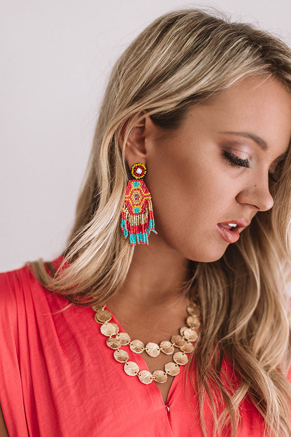 Festival Season Earrings In Red