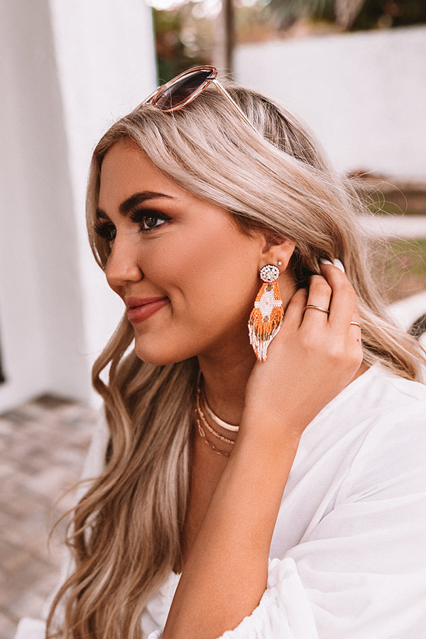 Festival Season Earrings In Tangerine