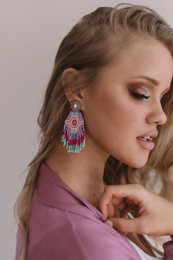 Festival Season Earrings In Lavender