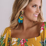 Cocktails On Me Fan Earrings In Ocean Blue Image - 1