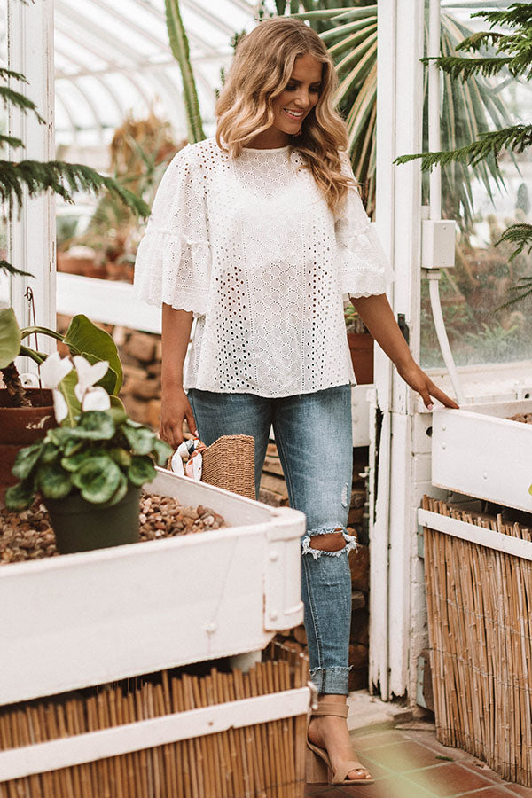 Come Away With Me Eyelet Top