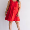 Dinner With A View Shift Dress in Red  Curves Image - 1