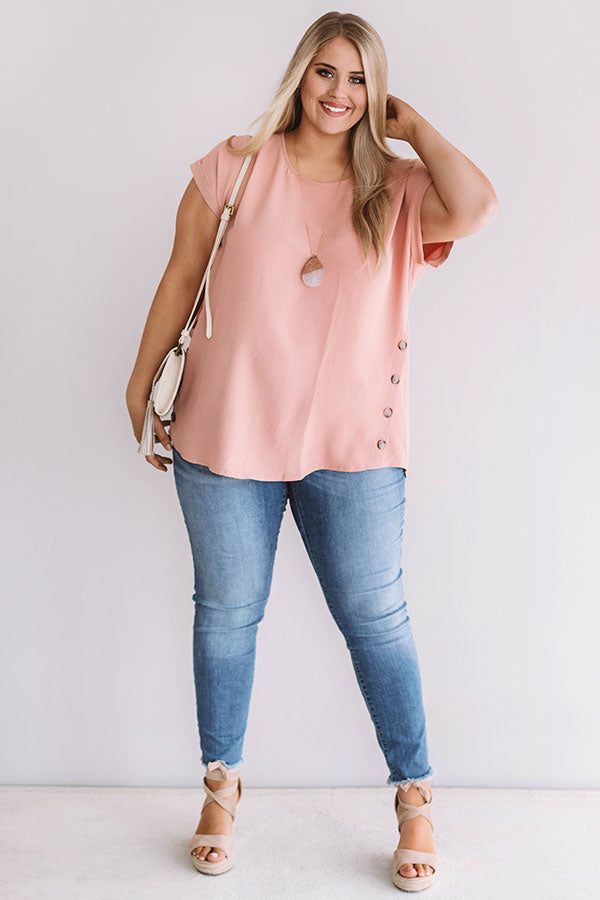 Haute Off The Press Shift Top In Peach Curves Image - 1