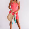 Pina Colada Casual Wrap Dress In Raspberry Image - 1