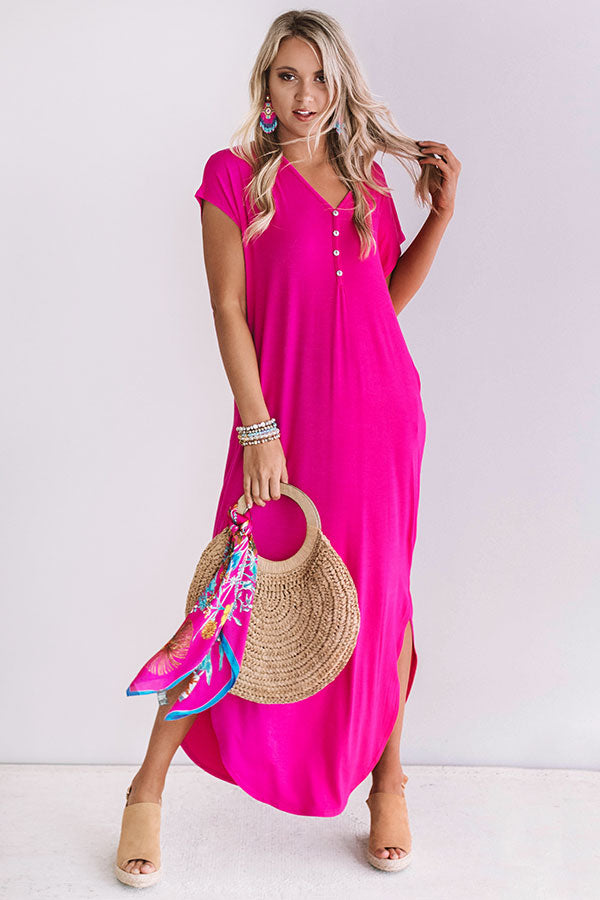 Baja Bliss T-Shirt Maxi In Hot Pink