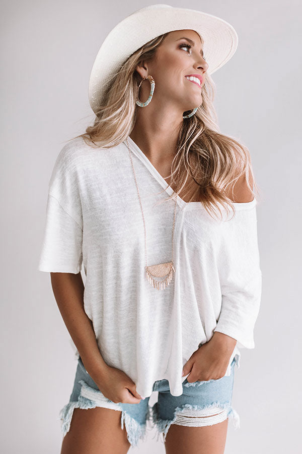 Sandy Shores Boyfriend Tee In Ivory