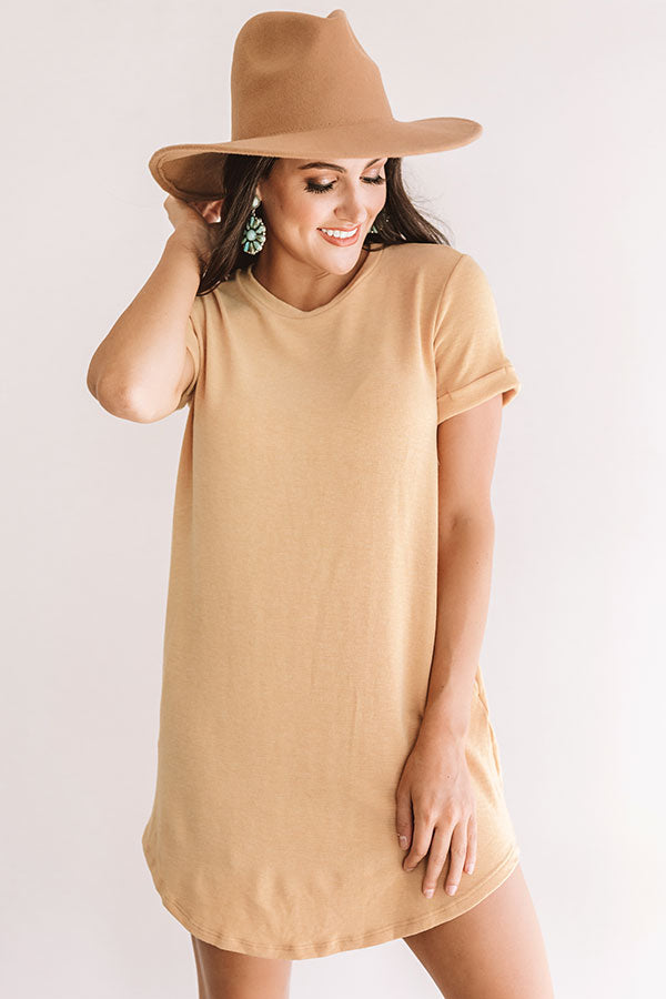 New Adventure T-Shirt Dress In Golden Honey Image - 2