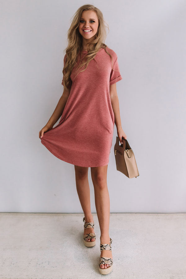 New Adventure T-Shirt Dress In Red Image - 2
