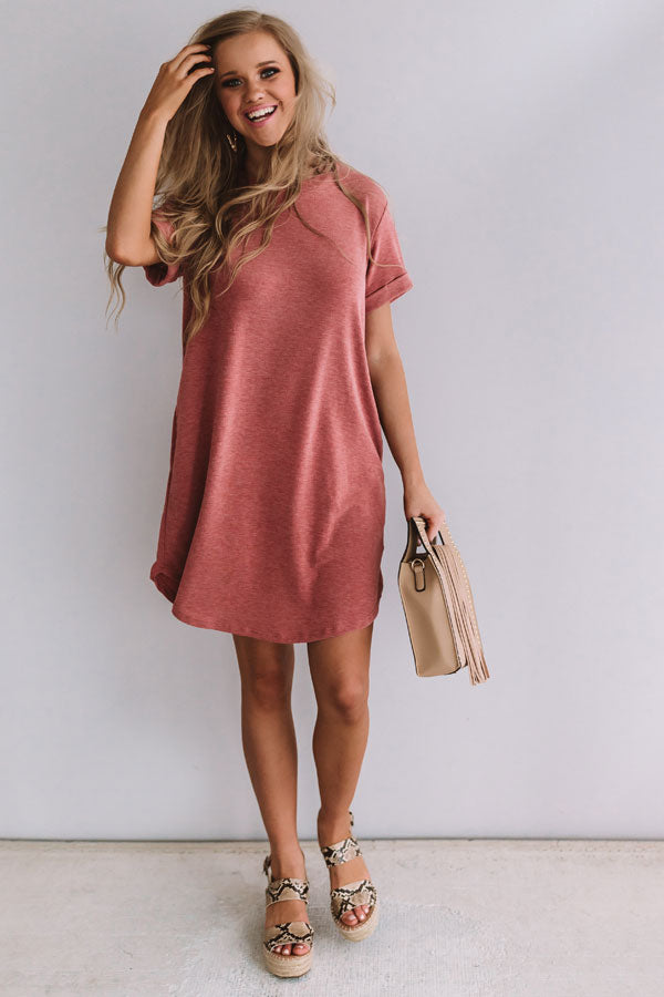 New Adventure T-Shirt Dress In Red Image - 1