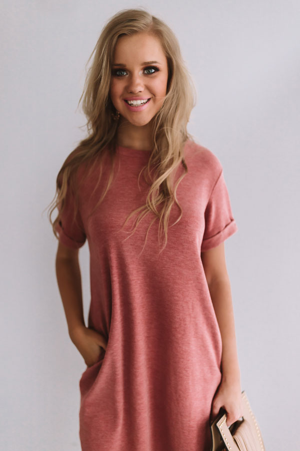 New Adventure T-Shirt Dress In Red Image - 4