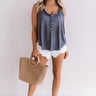 Make Your Own Luck Henley Tank In Navy Image - 1