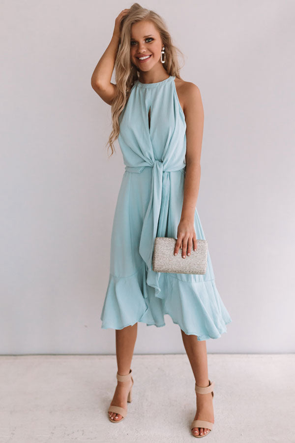 Going For Margs Front Tie Dress In Light Limpet Shell Image - 1