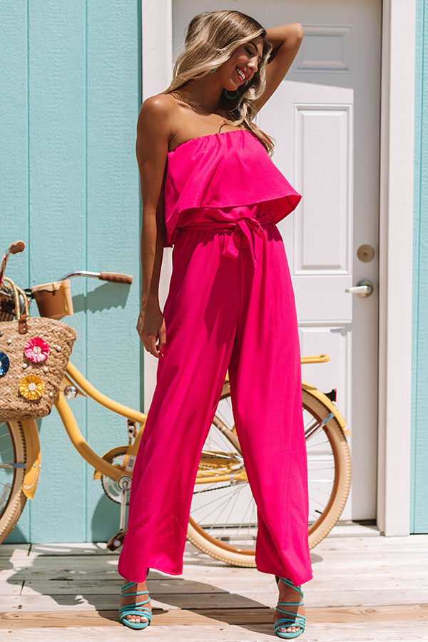 Malibu Bliss Jumpsuit in Raspberry
