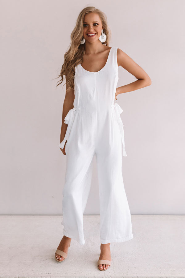 Jetting To Rome Jumpsuit in White Image - 1