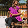 Coffee Date Crushin' Babydoll Top In Orchid Image - 1