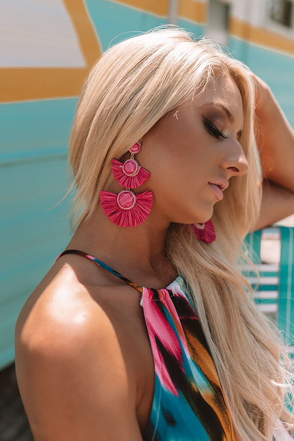 Made For Maui Earrings In Fuchsia