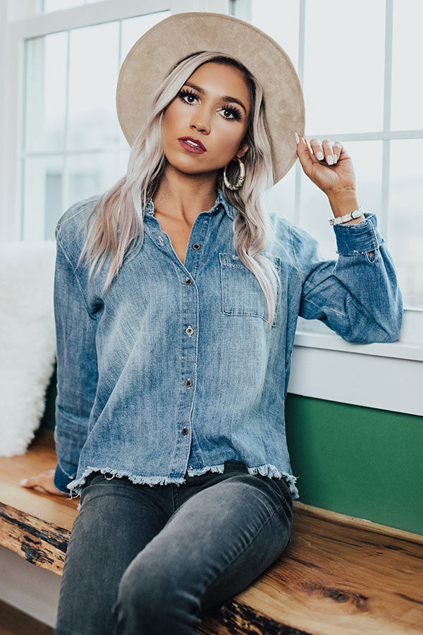 On the Flip Side Chambray Top