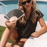 Count On Me Button Up Shift Top In Black Image - 1