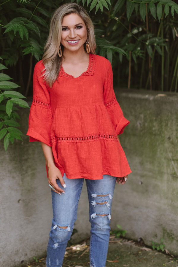 New Grooves Crochet Top In Scarlet Image - 2