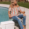 Tanlines in Tahiti Stripe Top in Ocean Blue Image - 1