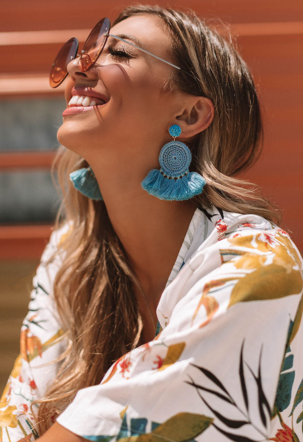 Suncatcher Earrings In Ocean Blue