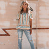 Tanlines in Tahiti Stripe Top in Emerald Image - 1