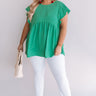 Pinot In Paradise Babydoll Top In Emerald  Curves Image - 1