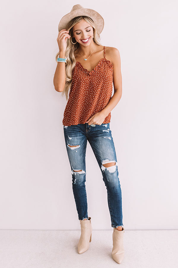 Ready Or Dot Shift Tank In Cinnamon Image - 1