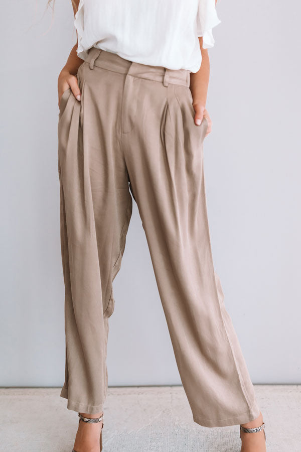Office Goals High Waist Trousers In Taupe