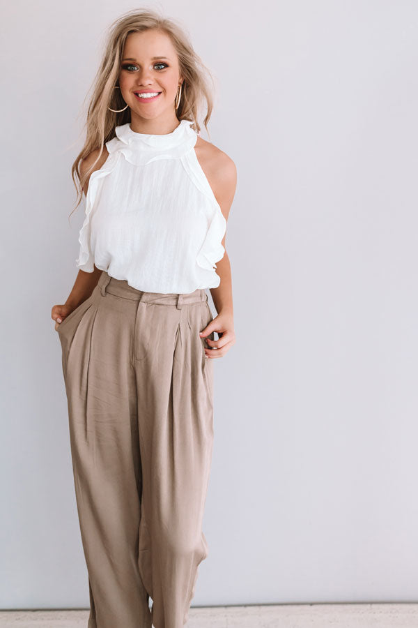 Eyes On You Ruffle Tank In White Image - 1