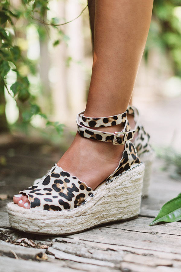 The Beck Espadrille Wedge In Leopard