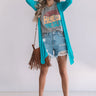 Layover In London Cardigan In Turquoise Image - 1