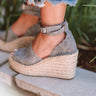 The Beck Espadrille Wedge In Grey Image - 1