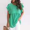Pinot In Paradise Babydoll Top In Emerald Image - 1