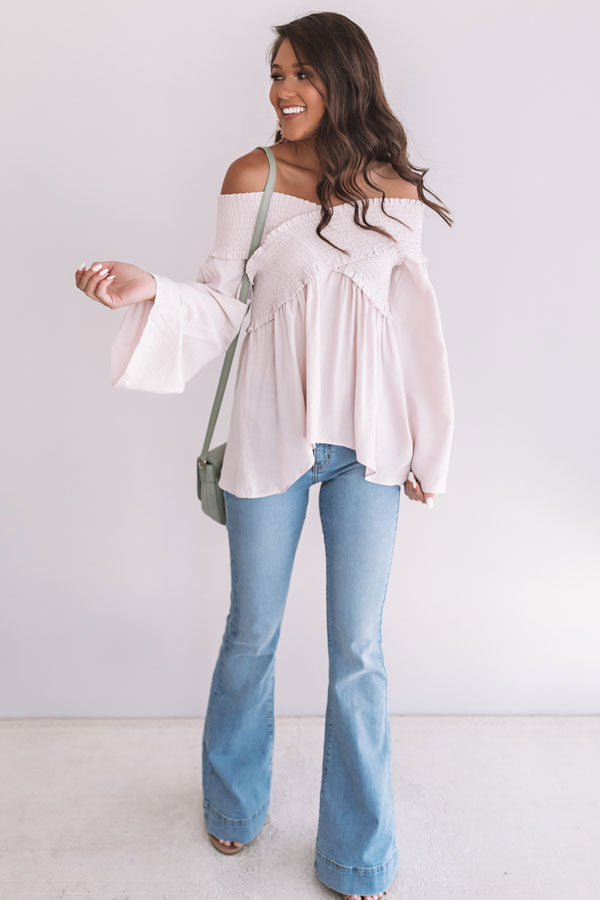 Tickets For Two Smocked Top In Blush Image - 2