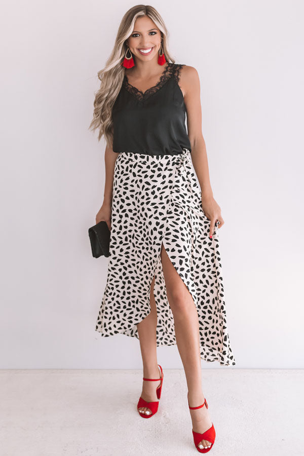 Spotted At The Met Wrap Skirt in Cream Image - 1
