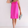 Chicest Of All Satin Dress In Hot Pink Image - 1