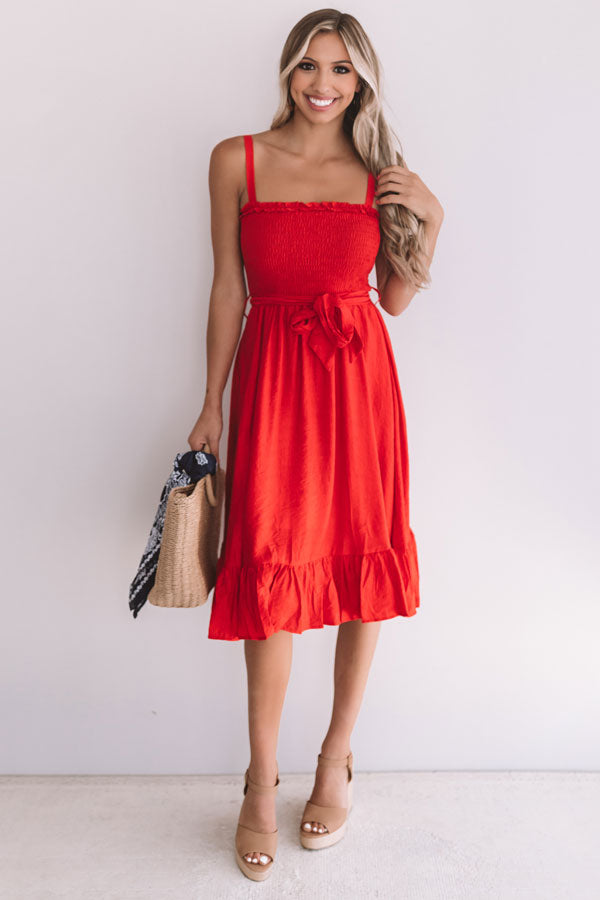 Flirting in Fiji Smocked Midi Image - 1