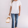 Pretty Perks Pleated Top In White Image - 1