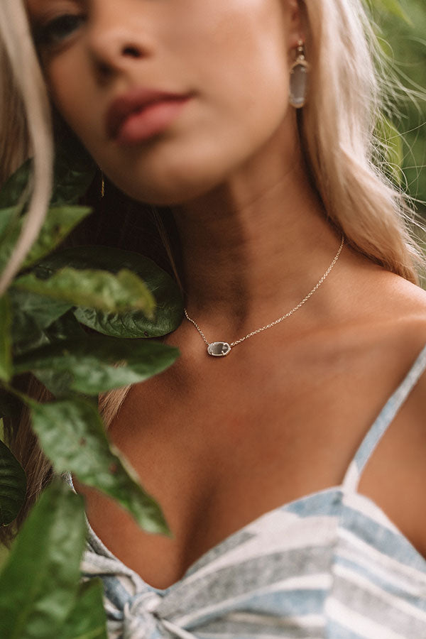 Kendra Scott Elisa Gold Pendant Necklace in Slate Cat's Eye