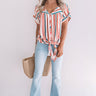Hey, Happy Hour Stripe Top in Blooming Dahlia Image - 1