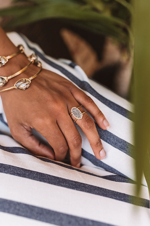 Kendra Scott Elyse Gold Ring in Platinum Drusy Image - 2