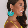 Flight To Florence Fan Earrings In Turquoise Image - 1