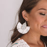 Flight To Florence Fan Earrings In Cream Image - 1