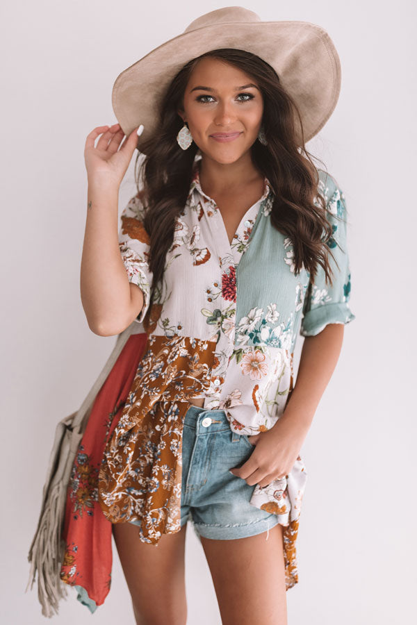 Rose Colored Kisses Floral Babydoll Top Image - 1