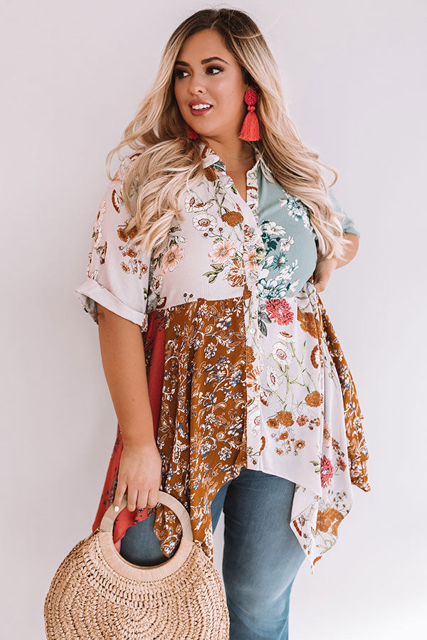 Rose Colored Kisses Floral Babydoll Top  Curves Image - 1