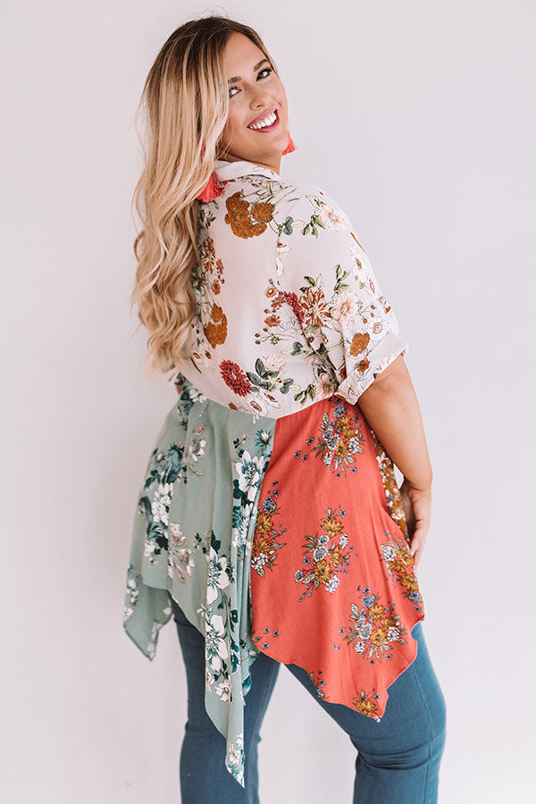 Rose Colored Kisses Floral Babydoll Top  Curves Image - 1