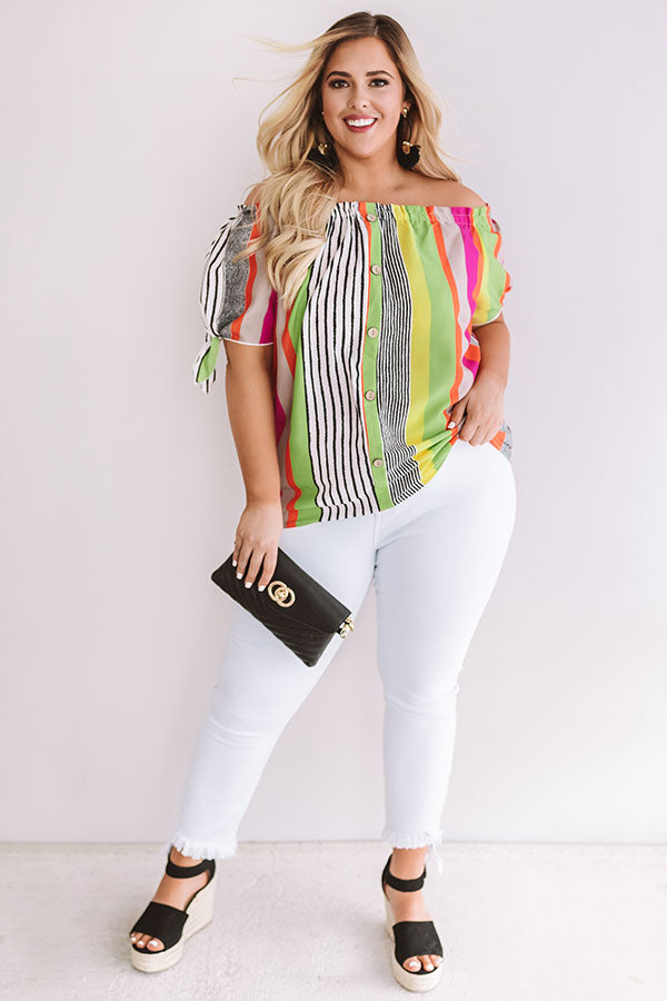 Travels To The Coast Stripe Shift Top In Coral Curves Image - 1