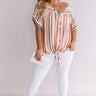 Hey, Happy Hour Stripe Top in Blooming Dahlia Curves Image - 1