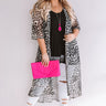Dare To Dream Leopard Duster In Dark Grey  Curves Image - 1